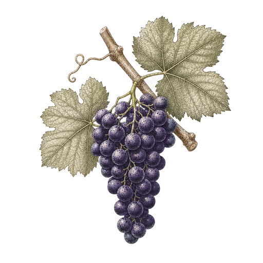 Illustration of a Aglianico grape cluster