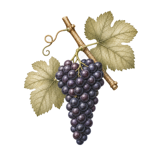 Illustration of a Carmenère grape cluster