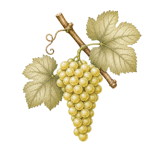 Illustration of a Chardonel grape cluster