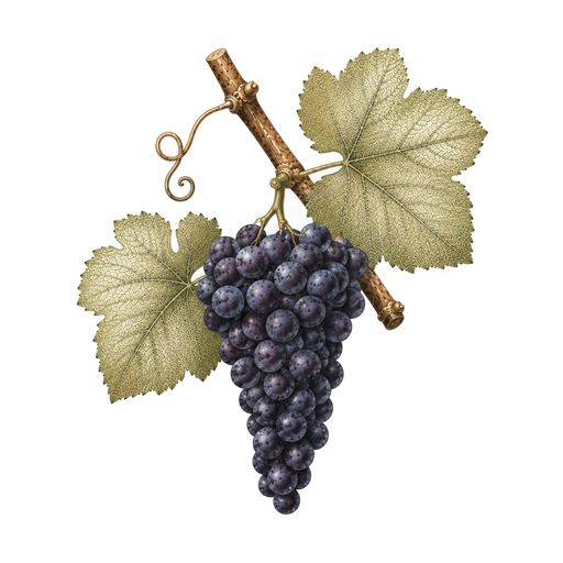 Illustration of a Dolcetto grape cluster