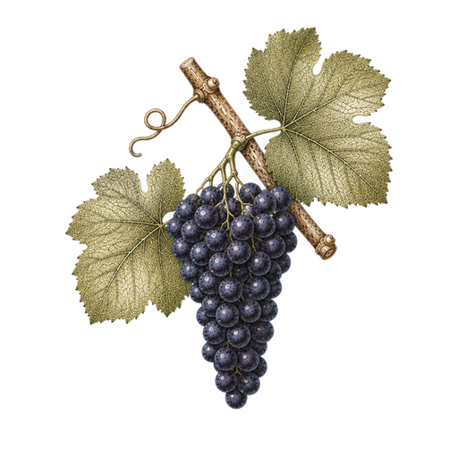 Illustration of a Graciano grape cluster