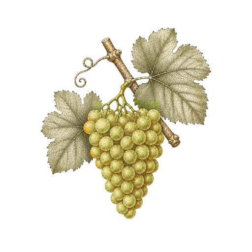 Illustration of a Grenache Blanc grape cluster