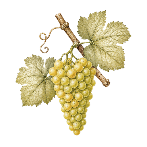 Illustration of a Grillo grape cluster