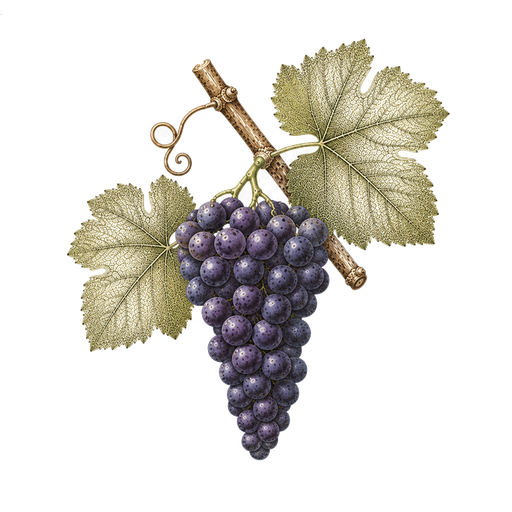 Illustration of a Mencía grape cluster
