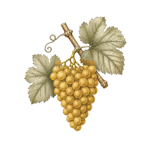 Illustration of a Moscato grape cluster
