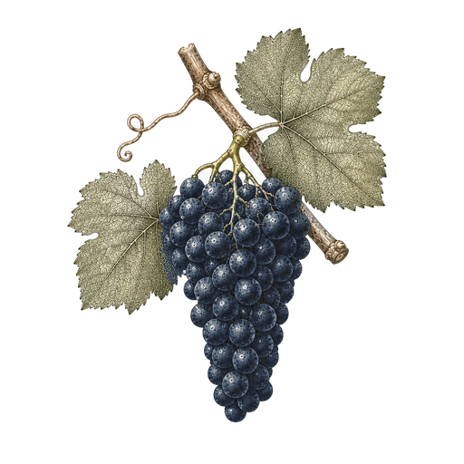 Illustration of a Pinot Meunier grape cluster