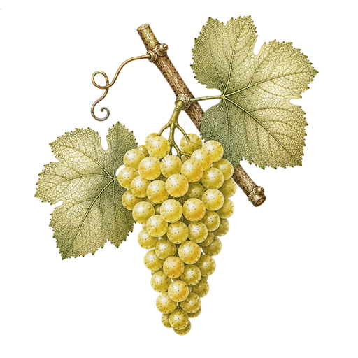 Illustration of a Sémillon grape cluster