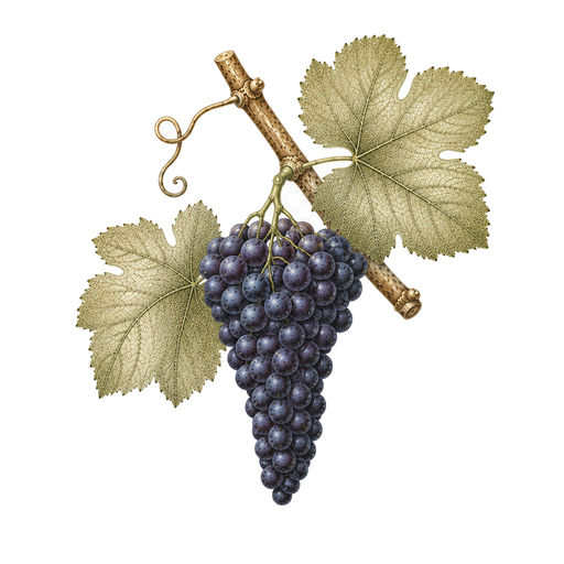 Illustration of a Touriga Nacional grape cluster