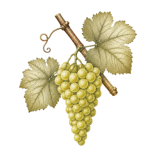 Illustration of a Traminette grape cluster
