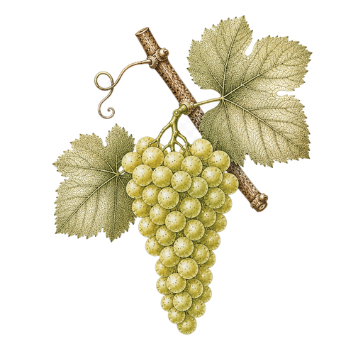 Illustration of a Trebbiano grape cluster